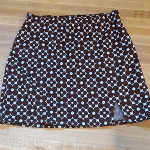 Hollister Brown and Cream Floral Mini Skirt